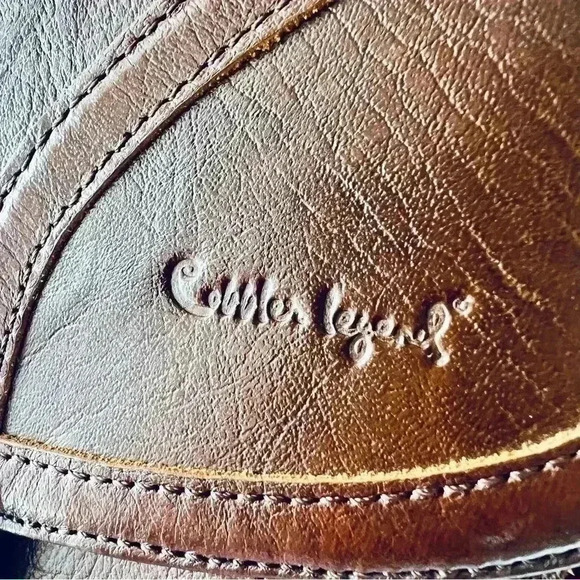 BAG Cobbler Legend Leather  Crossbody Bag brown Single Tab Zip Closure - Picture 5 of 16